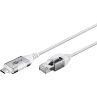 Ethernet-Adapterkabel USB-C 3.2 Gen2 > RJ-45, Slim weiß, 3 Meter