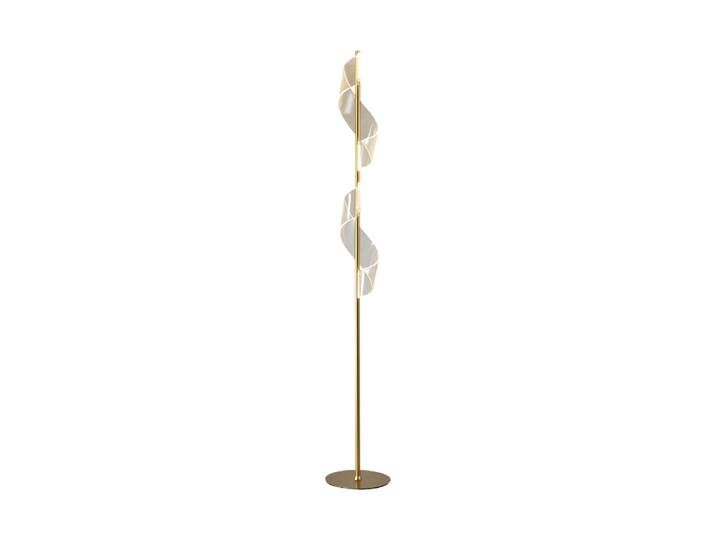 Grosse LED Design Stehlampe „Velas“ Gold matt, Transparent Schuller