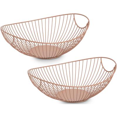 Aufbewahrungskorb ZELLER PRESENT "Metall, mocca, 2er Set", beige (mocca), B:26cm H:11,5cm T:33cm, Metall, Aufbewahrungsboxen, Obstkorb, trendfarbe, zeitlos und dekorativ