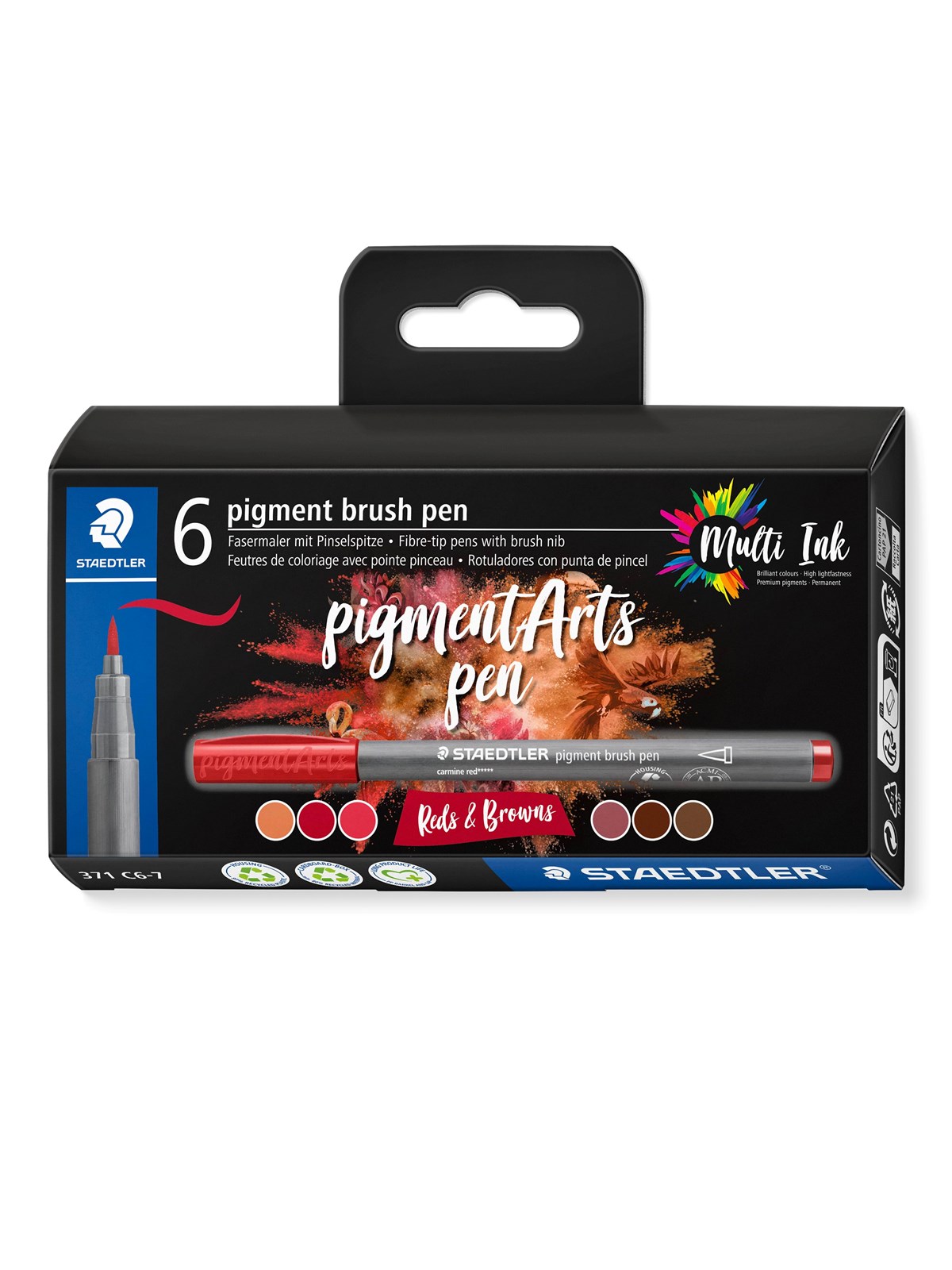 Staedtler pigment brush pen Reds&Browns 6pcs