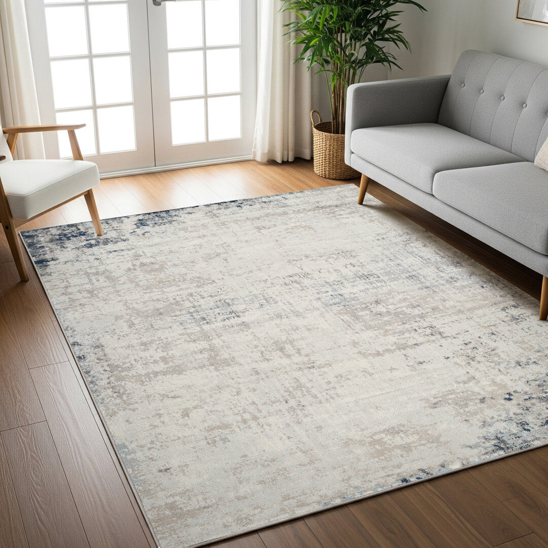 Mistana Copenhaver Power Loom Rug Ivory;Blue;Gray Rectangle 200 x 275 cm
