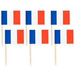 50 Flaggen Deko Picker Frankreich weiß blau rot, Le Tricolore