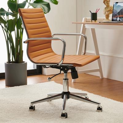 LUXMOD Executive Office Chair Ribbed Adjustable Swivel Home Office Desk Chair