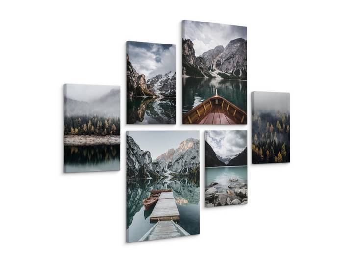 LEINWANDBILDER 6-er Set Berglandschaften