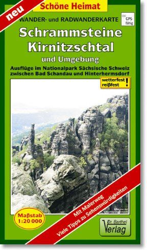 Wander- und Radwanderkarte Schrammsteine, Kirnitzschtal und Umgebung: Ausflüge im Nationalpark Sächsische Schweiz zwischen Bad Schandau und Hinterhermsdorf. 1:20000 - Preis vom 30.09.2026 22:30:23 h