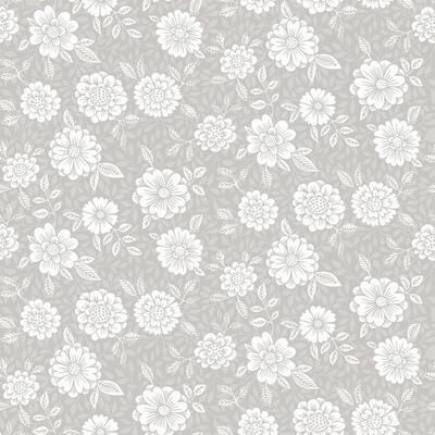 A-Street Prints Lizette Grey Charming Floral Wallpaper