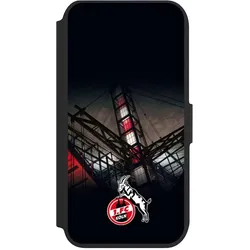 Nivocase Klapphülle für Apple iPhone 7 Handyhülle aus Kunst Leder NIVOflip schwarz 1. FC Köln Offizielles (Apple iPhone 7), Smartphone Hülle, Schwarz