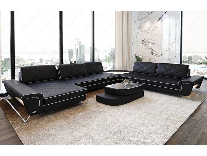 Wohnlandschaft Ferrara XXL U-Form in Leder