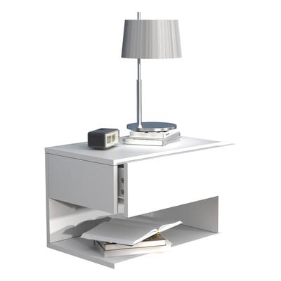 Nachttisch VCM "Wandschublade Wand Hänge Nachttisch Usal XL 45cm", weiß, B:45cm T:32cm, Tische, Nachttisch
