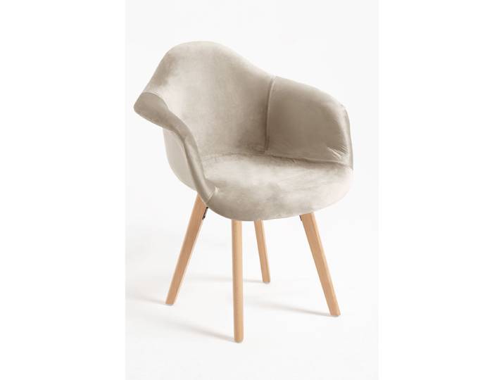 4er Set Belu Samt Stühle - Beige