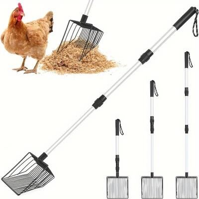 Perfect Picks Market Adjustable Chicken Litter Scoop Durable Metal Coop Shovel Adjustable Chicken Litter Scoop Durable Metal Coop Shovel
