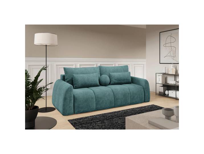 Livetastic Schlafsofa Geronimo, Petrol, Kunststoff, 3-Sitzer, Füllung: Polyurethan (Pur), Silikon,Polyurethan (Pur), Silikon,Polyurethan (Pur), Silikon, 252x93x167 cm, Made in EU, Wohnzimmer, Sofas & Couches, Schlafsofas, Schlafsofas mit Bettkasten