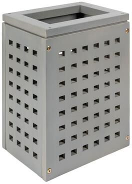 happimess Junie Coastal Farmhouse Handcrafted Acacia Wood Indoor/Outdoor 2.7-Gallon Rectangular Grid Wastebasket