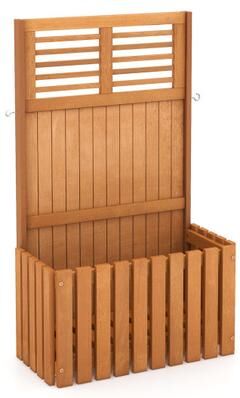 Costway Wooden Raised Garden Bed with Privacy Screen