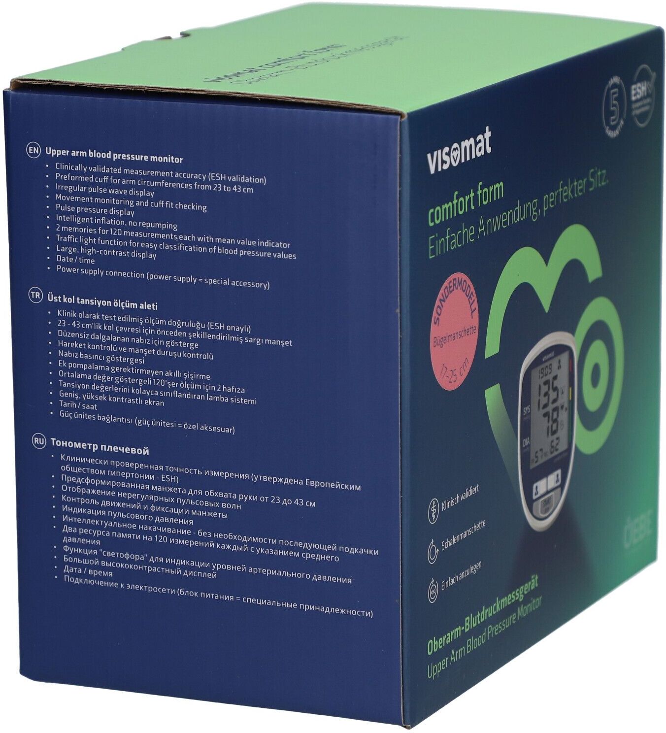 Visomat comfort form Oberarm BDM m.kl.Man.17-25cm 1 St Nicht relevant