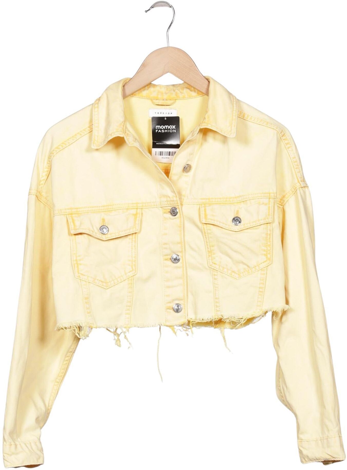 Topshop Damen Jacke, Gelb, Gr. EU 36, Baumwolle - Second Hand
