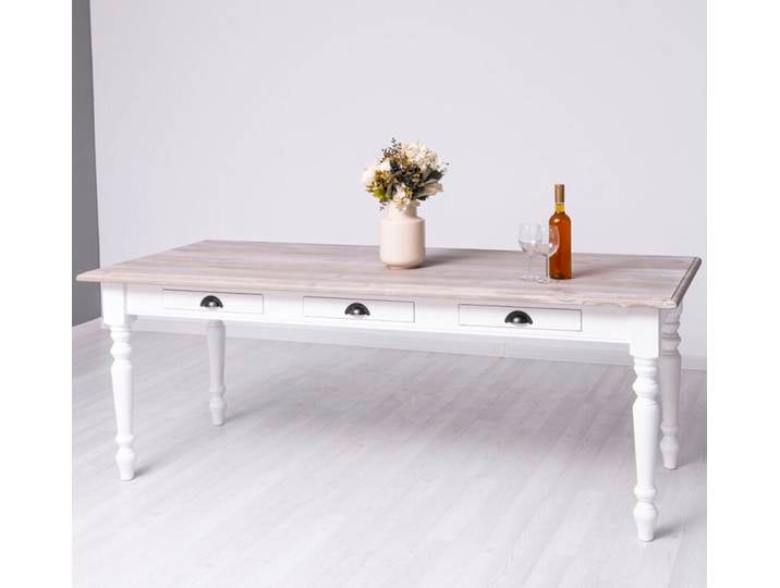 Weißer Esstisch französischer Landhausstil - 210 cm
