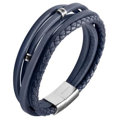 Armband ADELIA´S "Armband aus Leder 21 cm", blau, Armbänder, Damen, 21cm, Leder, Armband, Zum Verschenken an Menschen, die Ihnen am Herzen liegen