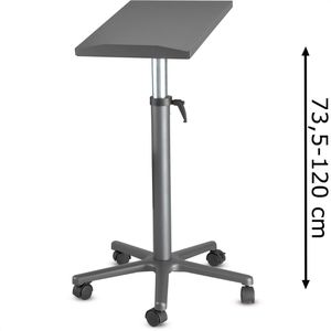 Maul Stehpult 9332989, Holz / Metall, höhenverstellbar, mit Rollen, anthrazit