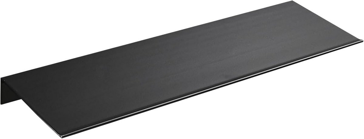 Zwevende Wandplank Zwart Aluminium 60 cm voor Badkamer, Keuken of Woonkamer