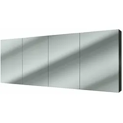 AcquaVapore Spiegelschrank Badspiegel Badezimmer Spiegel City 200cm schwarz JA mit 1x 5W LED-Strahler