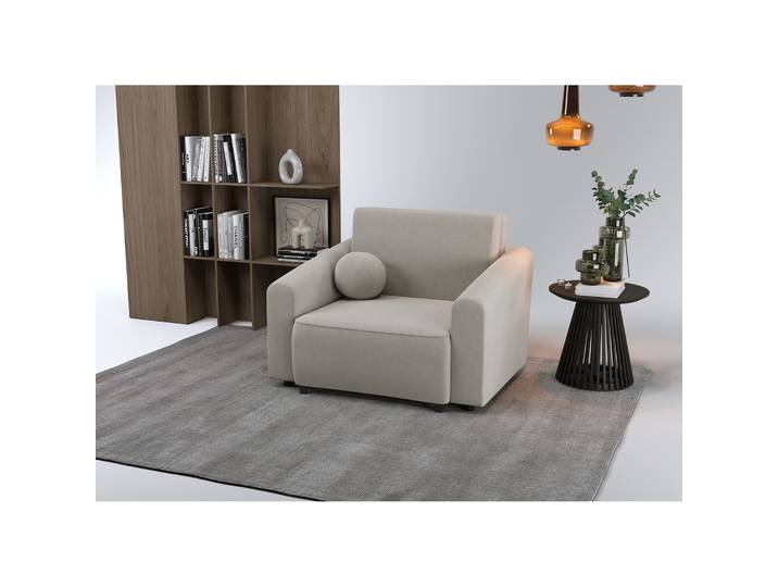 Klappbarer Sessel Stevio mit Stauraum, hellbeiger hydrophober