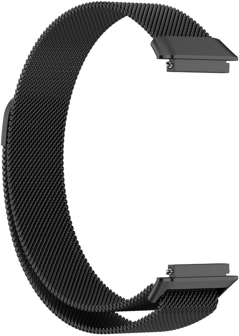 INF Edelstahl Mailänder Armband kompatibel mit Huawei Band 7 — Magnetverschluss, Länge 21cm Schwarz