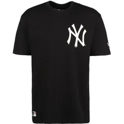 New Era, Herren, Sportshirt, MLB New York Yankees Big Logo Oversized T-Shirt Herren (XS), Schwarz, Weiss