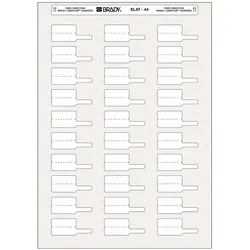 Brady, Etiketten, ELAT-44-425, Polypropylen, Weiss, 30 x 10 mm, dauerhaft klebend, Din A4, Fähnchen, Layout 2