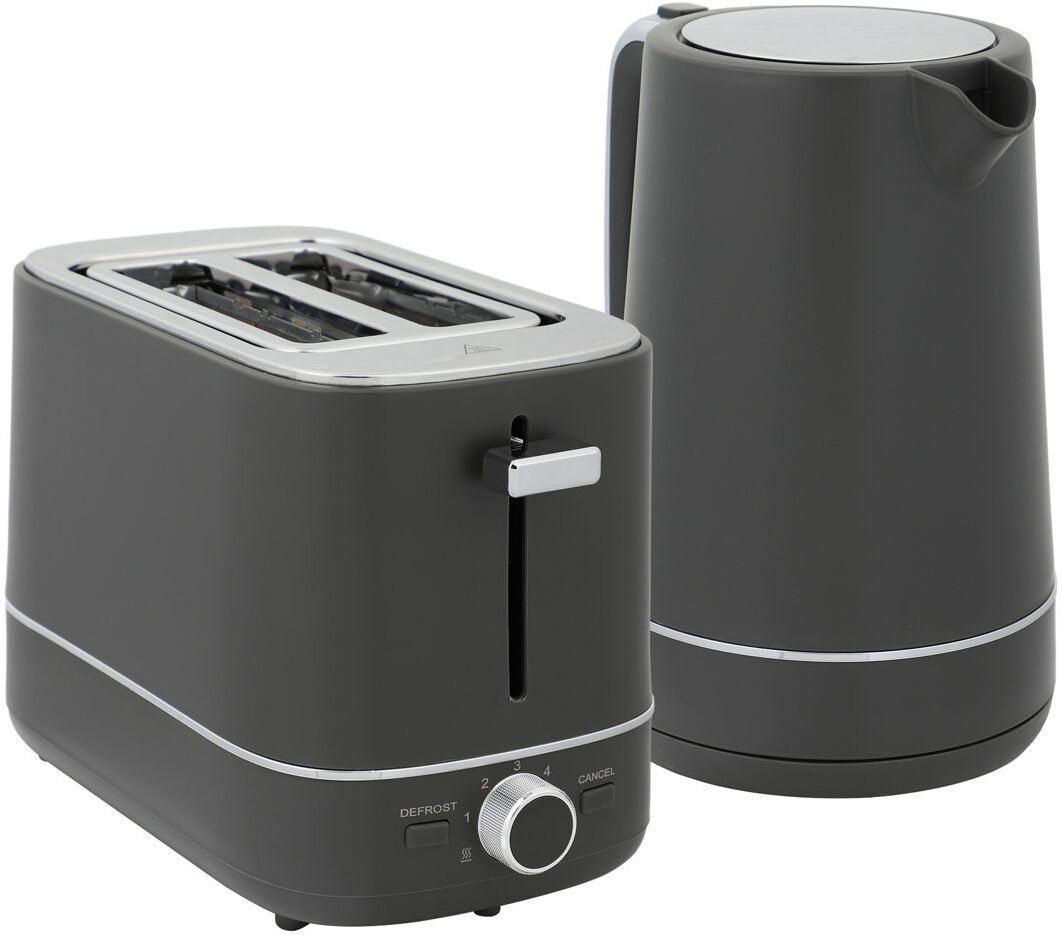 HOMCOM 1.7L 3000W Fast Boil Electric Kettle and 2 Slice Toaster Set Grey 2 - Slice