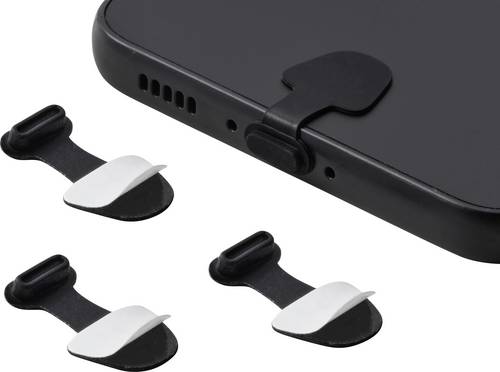 Renkforce USB-C Staubschutz für mobile Geräte, 3 Stück/Set, Schwarz