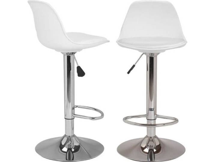 Lot de 2 tabourets de bar - Simili blanc - tabourets de bar KARL design