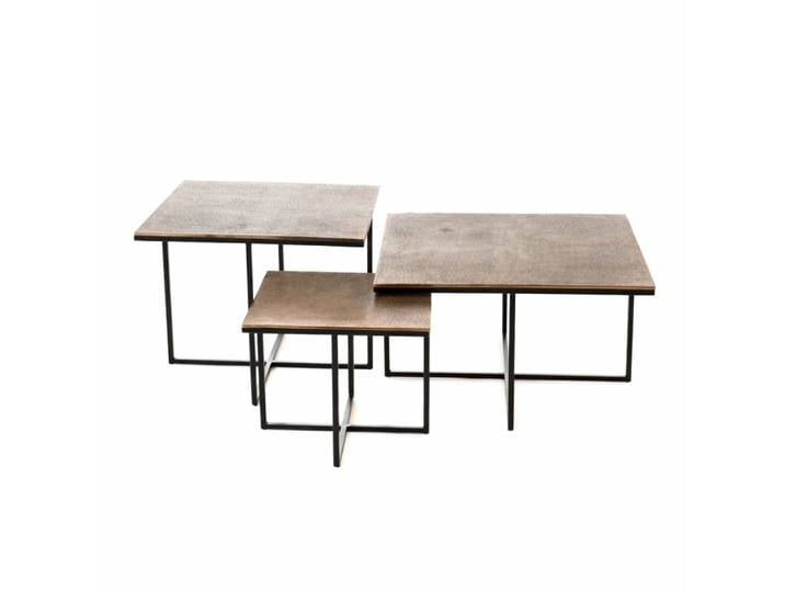 Table basse gigogne graphique à pieds croisés (lot de 3)