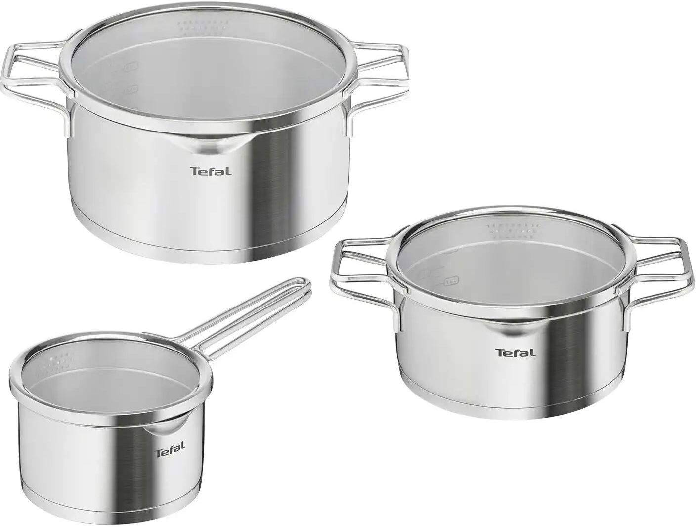 Tefal Topfset  Nordica ¦ silber ¦ Edelstahl