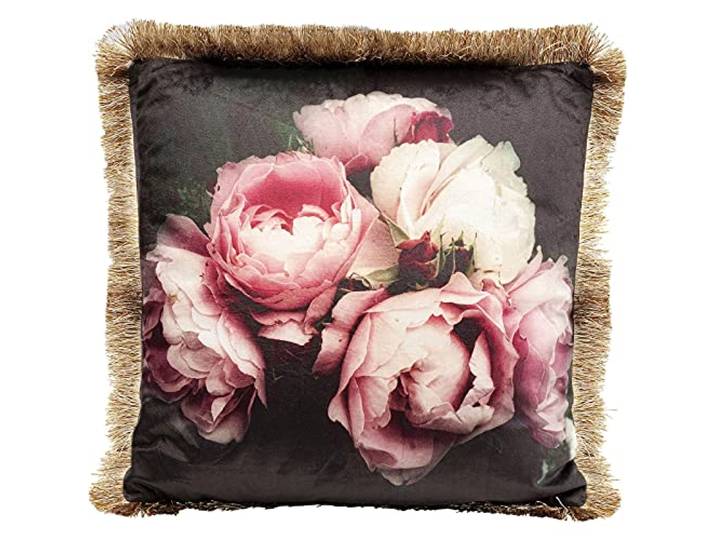 Kare Design Kissen Blush Roses, schwarz, 45x45cm