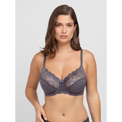 Bügel-BH DORINA "Philippa", Damen, Gr. 85, Cup C, grau, Obermaterial: 38% Polyamid, 34% Polyester, 22% Baumwolle, 6% Elasthan, BHs Bügel-BH, ungepolsterter Bügel-BH, Vollschalen-Cups aus Baumwolle