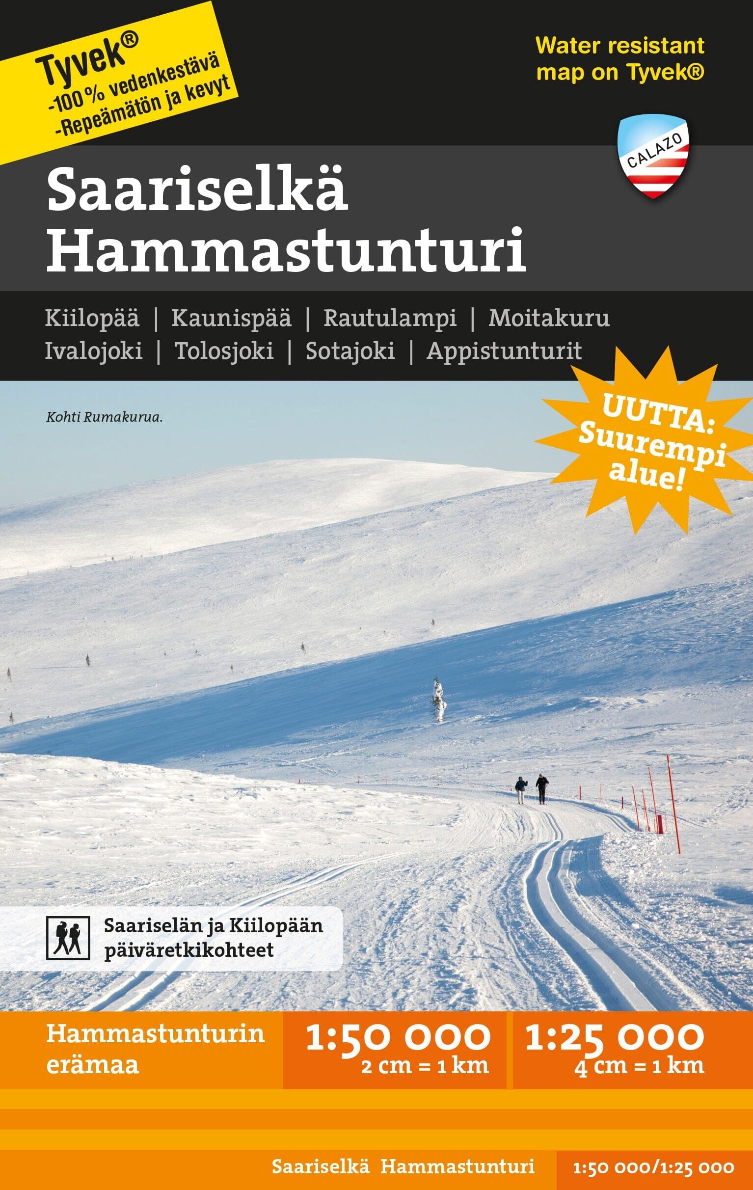 Carte de plein air - Saariselkä & Hammastunturi (Finlande)   Calazo