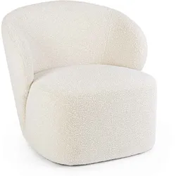 Sessel Babila aus Boucle-Stoff, modernes Design, Natur, gepolstert und bequem für Dein Zuhause