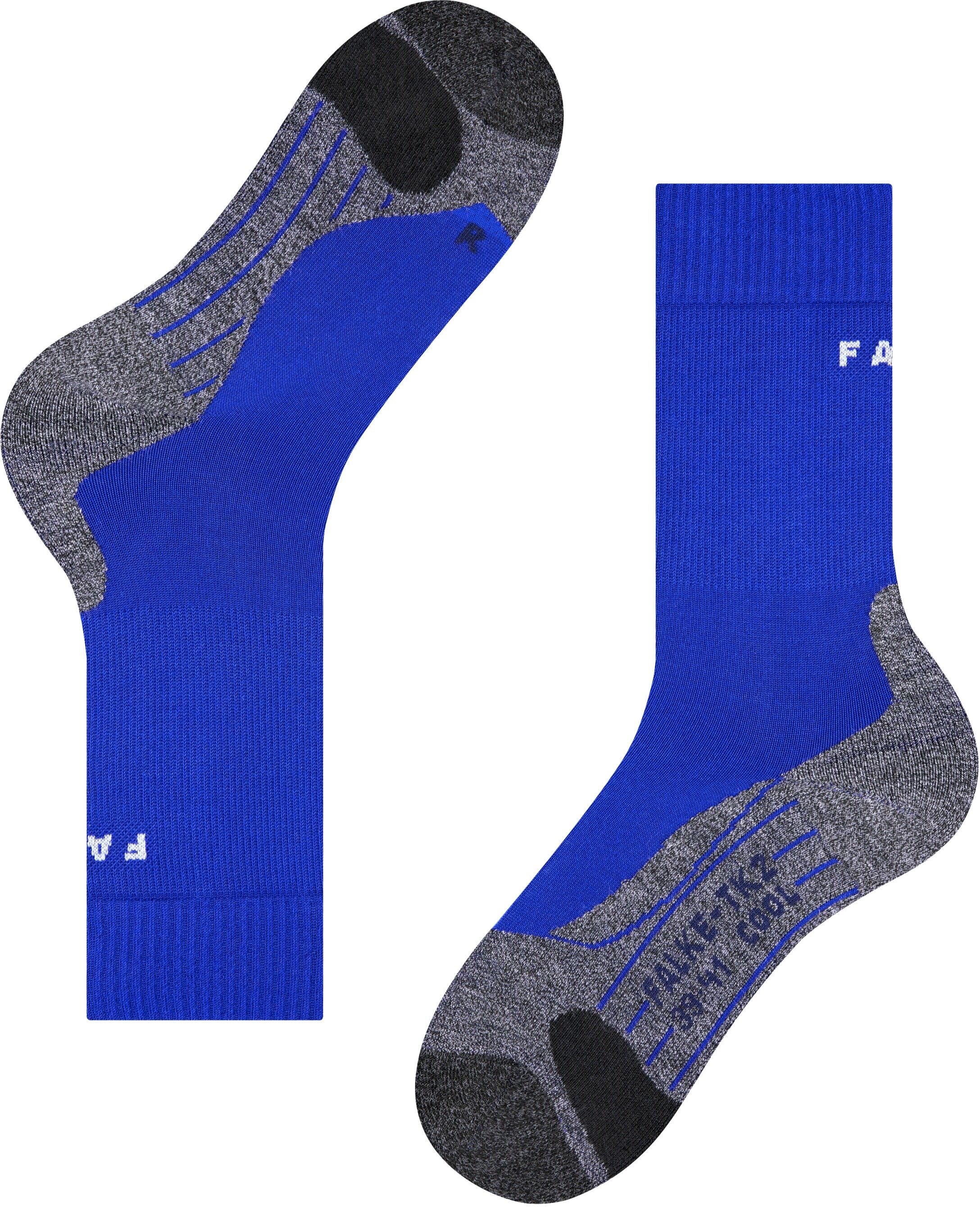 Wandersocken FALKE "TK2 Explore Cool", Herren, Gr. 46-48, blau (yve), Materialmix, normal, Socken Wandersocken, hoher Komfort im Mittelgebirge, schnelltrocknend, atmungsaktiv