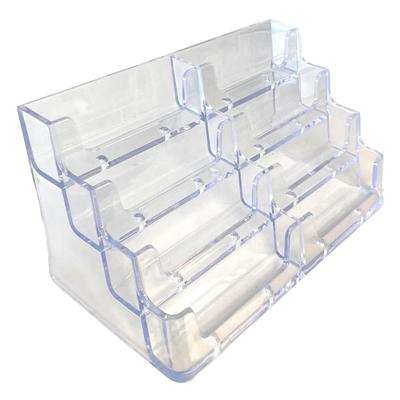 Exacompta 71258D 4x Visitenkartenhalter mit 8 Fächern, 20x10x10,5 cm Kristall