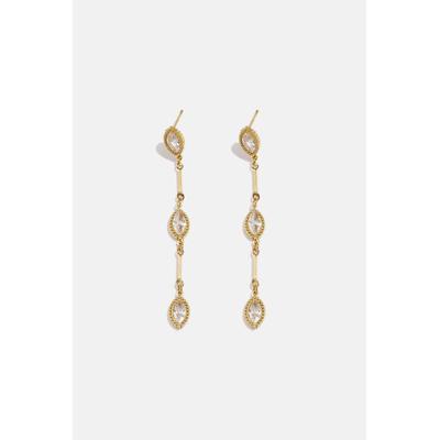 Paar Ohrhänger ADELIA´S, Damen, Gr. Damen, Edelstahl, gold (goldfarben), Ohrringe, Modisch akzentuiert durch die längliche Reihe elliptischer Elemente