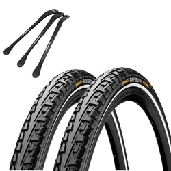 2x Continental Reifen Ride Tour Schwarz Reflex 28 x 1,60 (42-622) + Reifenheber