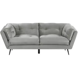 3-SITZER-SOFA Samtstoff Grau Lenvik