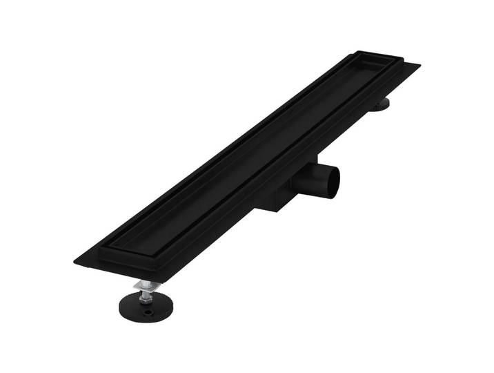 LuxeBath Duschrinne 70cm, Schwarz, Metall, Rechteckig, 13.9x7.8x74 cm, Badezimmer, Baden & Duschen, Duschtasse