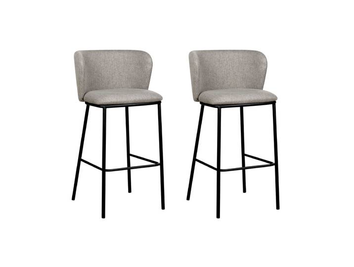 Lot de 2 chaises de bar gris
