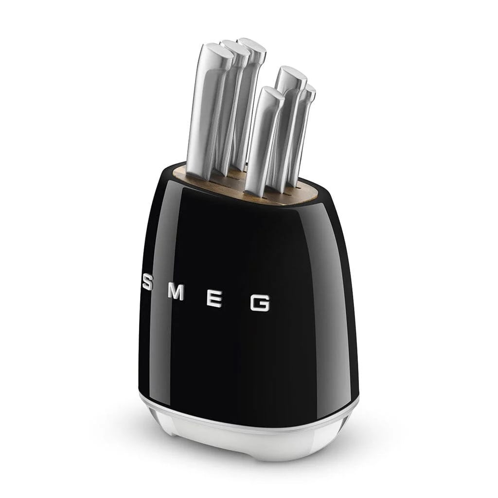 Smeg Messenblok met 6-delig messenstel inclusief paringsmes, zwart