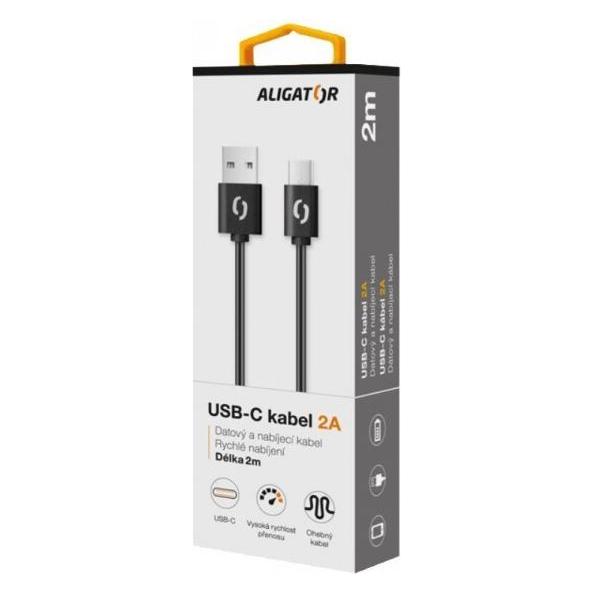 Aligator Datový kabel USB-C Äerný (2 m, USB 3.2 Gen 2) (DAKA009)