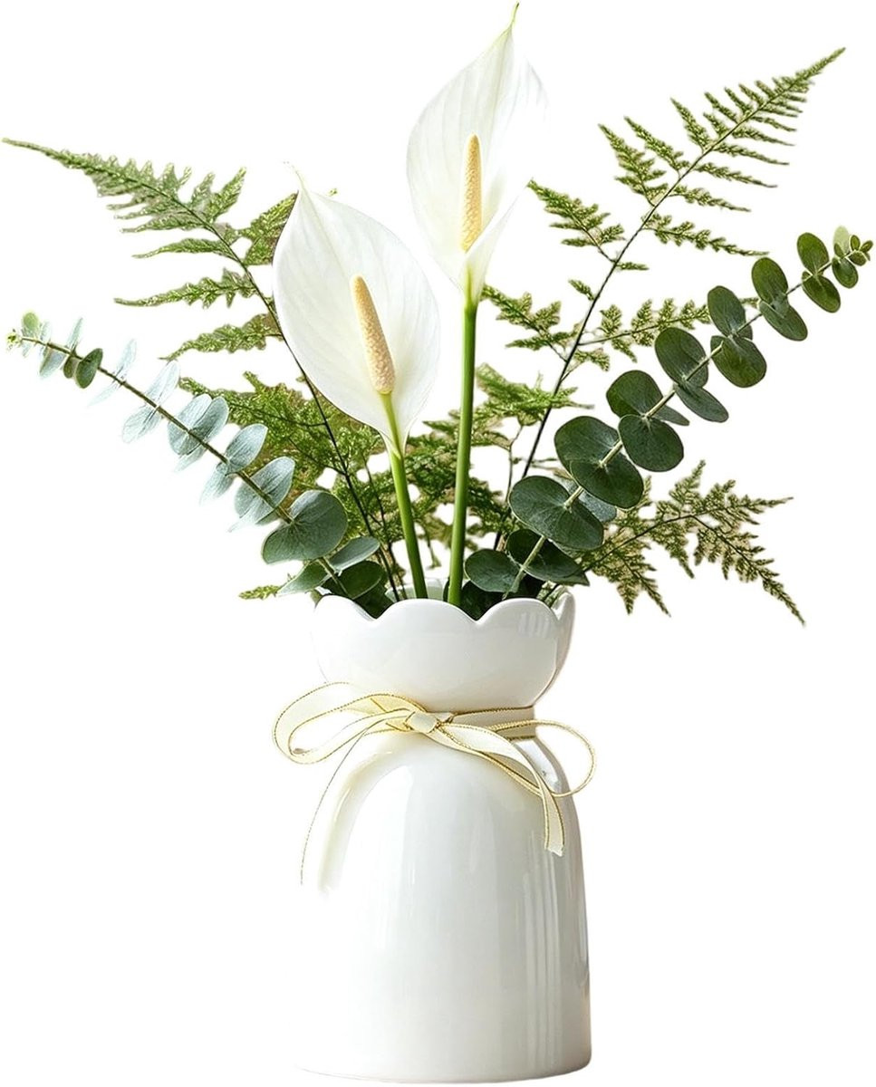 KCVV Moderne Witte Keramische Decoratieve Bloemenvaas