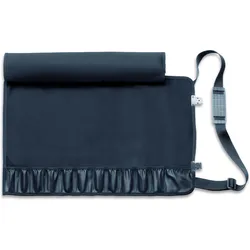 F. Dick Rolltasche ohne Inhalt (Tasche unbestückt, mit 12 Fächern, genarbte Lederoptik / Kunstleder, Küchenmesser, Schwarz