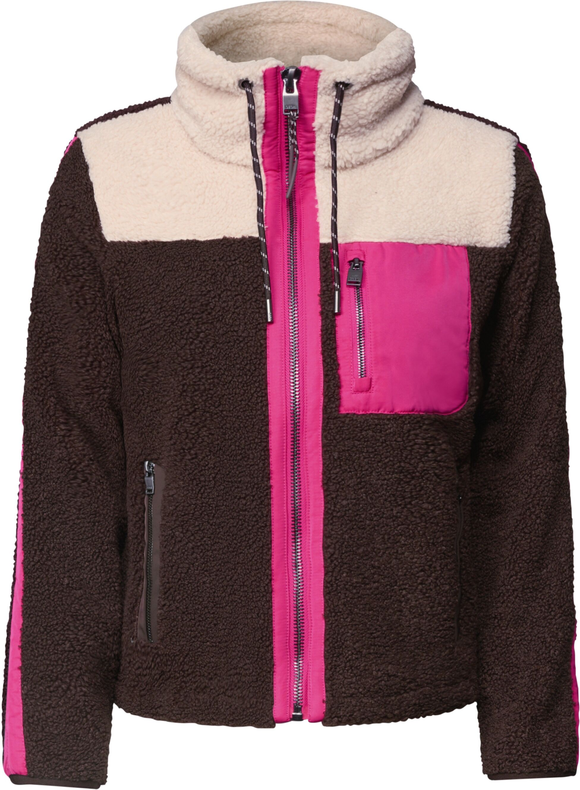 Fellimitatjacke CECIL, Damen, Gr. M (40), braun (truffle braun), Stoff, Oberstoff: 100% Polyester. Oberstoff 2: 100% Polyester. Oberstoff 3: 100% Polyester, normal normal, hoch geschlossener Ausschnitt, abgesteppt, Jacken, mit Stehkragen
